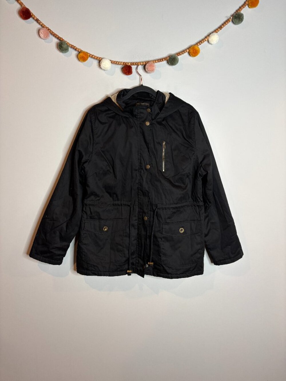 🔆 Marshalls faux fur lined black parka jacket